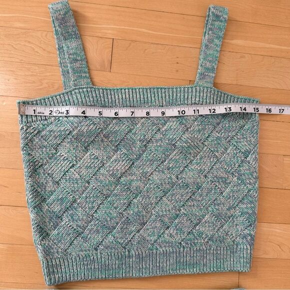 525 America Lattice Cable Knit Cami and Shorts Set in Cyan Multi S NWOT - Picture 3 of 11